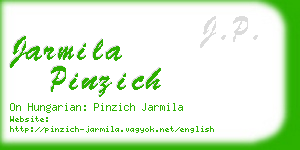 jarmila pinzich business card